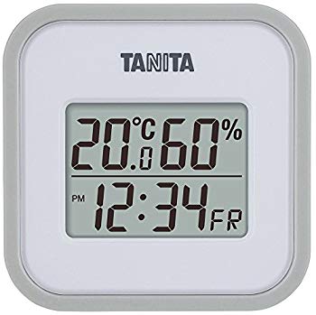 【中古】タニタ(Tanita) 温湿度計 デジタル グレー TT-558 GY 壁掛け 時計付き 卓上 マグネット w17b8b5