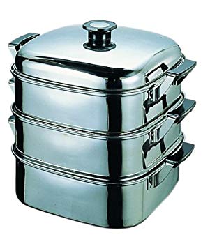 【中古】竹越産業 角型蒸器 29糎 3段 18-8ステンレス鋼 脂構成成分:石炭酸脂 日本 AMS68293 2mvetro