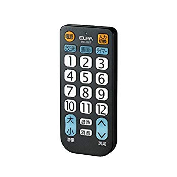 【中古】ELPA エルパ テレビリモコン 大きなボタンで押しやすさと見やすさを追求 国内主要メーカー対応 IRC-202T(BK) w17b8b5