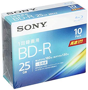 【中古】SONY ビデオ用ブルーレイディスク 10BNR1VJPS6(BD-R 1層:6倍速 10枚パック) 2zzhgl6