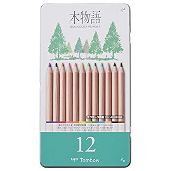 【中古】【非常に良い】トンボ鉛筆 色鉛筆 S木物語 12色 缶入 CB-RS12C n5ksbvb