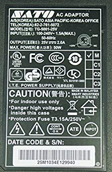 【中古】サトー/SATO ACアダプター 25V 2.0A TG-5001-25V n5ksbvb