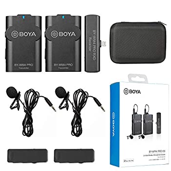 【中古】【技適目じるし公証】BOYA BY-WM4 PRO K4-2.4GHzワイヤレスピンマイクシステム ステレオ/モノラル流行り物うつり変わり 写真機マイクロホン 内蔵マイクロホン/外の方マイクロホン