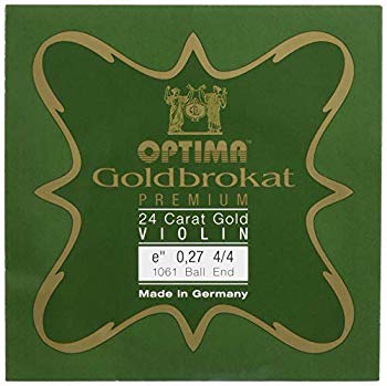【中古】【非常に良い】ゴールドブロカット バイオリン弦 4/4 E 0.27 mmボール プレミアム24K金メッキ ggw725x
