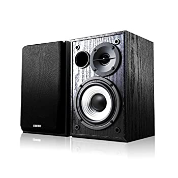 【中古】Edifier R980T アクティブ スピーカー 2.0 リアル 高音質 RMS ケーブル付き コンパクト セット 木製 - ブラック