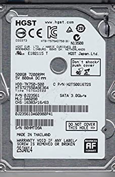 【中古】7?K750???500?hts727550?a9e364?(0j23561?) 500?GB 7200rpm 16?MBキャッシュSATA 3.0?GB/s 2.5インチ内蔵ノートブックハードドライブ???W /