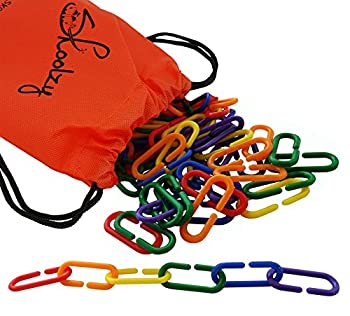 【中古】(未使用・未開封品)[Skoolzy]Skoolzy 120 Rainbow Math Links with Tote by FREE Pattern Sequence Download Preschool Toys Sort Count Motor [並行輸入品]画像