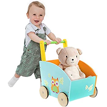 【中古】Labebe 子供ウォーカー プッシュ&プル手押し車おもちゃ ワゴントイ カタカタ 歩行器 - グリーンヘッジホッグ｜スカイマーケットプラス