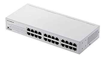 【中古】(未当て嵌める･未開封品)エレコム スイッチングこしき 24界面 10/100Mbps 金属元素筺体 ワット数内蔵 19型仕合わせ打っ付け金具付き添い人 動くこと時周囲の状況熱度50℃相応う EHC-F24MN-HW