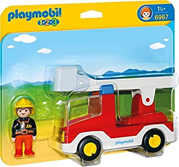 【中古】プレイモービル 掛けはしご消防自動車 乗り物のおもちゃ-おもちゃ-車