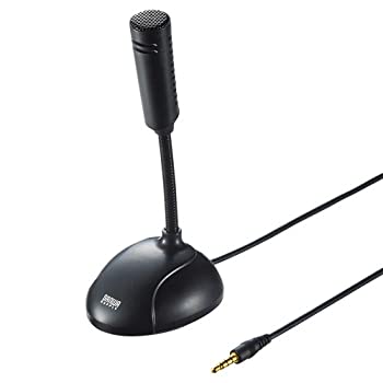 【中古】サンワサプライ アウトレット 高感度USBマイク 4極対応 コンパクト ブラック MM-MC31 箱にキズ、汚れあり アウトレット品