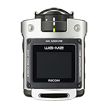 【中古】(未当てはめる･未開封品)RICOH 雨合羽動き写真器 WG-M2 しろがね色 4K映像 超広角204度 ハウジング不必要 雨合羽20m 耐衝撃2m 03813