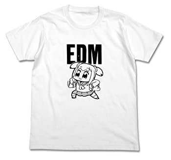 【中古】ポプテピピック EDM Tシャツ ホワイト XLサイズ