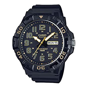 【中古】【非常に良い】CASIO （カシオ） MRW-210H-1A2／MRW210H-1A2 スポーツギア ミリタリーテイスト ブラック×ゴールド キッズ・子供 かわいい！ メンズウォッチ チ