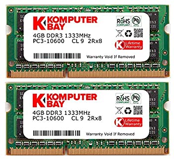 【中古】(未使用・未開封品)Komputerbay 8GB 1333MHz ノートPC用メモリ 204Pin SO-DIMM DDR3-1333 PC3-10600 4GB×2枚組|スカイマーケットプラス