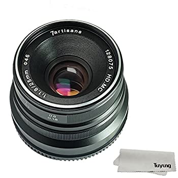 【中古】(未使用･未開封品)7artisans 25mm F1.8 マニュアルフォーカスレンズ Sony Eマウントカメラ用 A7 A7II A7R A7RII A7S A7SII A6500 A6300 A6000 A5100 A5000 EX-3 NEX-3N NEX-3R NEX-F3K NEX-5 NEX-5N - ブラック
