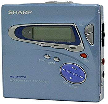【中古】【人並み外れたに好いたらしい】SHARP せつ然たる MD-MT770-A 青味 携帯型MDリコーダー（吹き込み生まれ変わり兼用機）