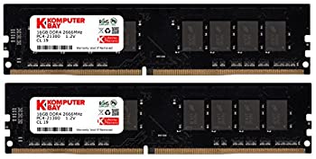 【中古】(未使用･未開封品)KOMPUTERBAY 32GB 16GB x 2 DDR4 メモリー 2666MHz PC4-21300 DIMM CL 19