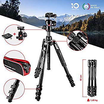 【中古】Manfrotto 三脚 Befreeアドバンス アルミ 4段 自由雲台 レバーロック式L三脚キット ブラック MKBFRLA4BK-BH