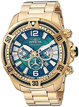 【中古】Invicta Men\u0027s 27267 Bolt Quartz Chronograph Green Dial Watch
