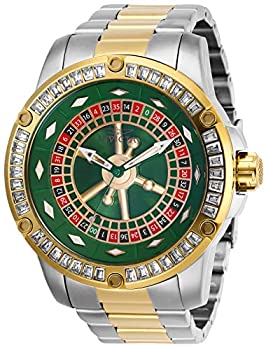 【中古】Invicta Men\u0027s 28716 Specialty Automatic 3 Hand Black Red Green Gold Dial Watch