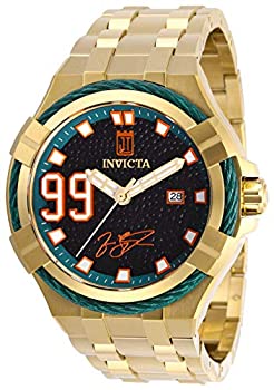 【中古】Invicta Men's Jason Taylor Gold-Tone Steel Bracelet & Case Automatic Black Dial Analog Watch 28526 117,541円