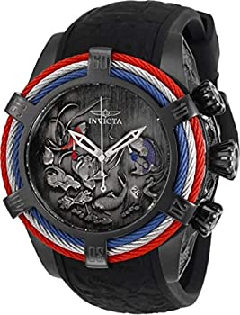 【中古】(未当てはめる･未開封品)Invicta Men\u0027s Bolt Black Silicone Band Steel Case Quartz Analog Watch 28216