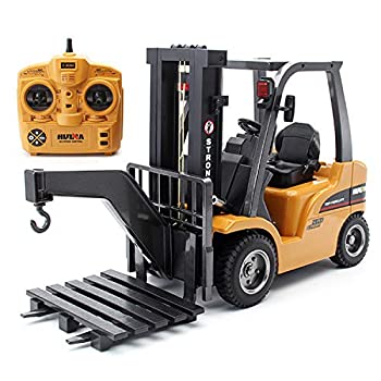 【中古】(未使用･未開封品)億騰 RC 1:14 2.4Gラジコン 8CH 電動 エンジニアリングトラック フォークリフト 合金強化版 多機能 トラックモデル 大型 玩具 グラップル仕様 US