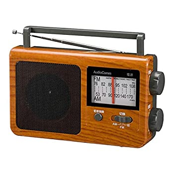 【中古】(未使用･未開封品)OHM AudioComm AM/FMポータブルラジオ 木目調 RAD-T780Z-WK