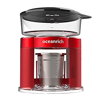 【中古】(未使用･未開封品)oceanrich Plus (オーシャンリッチ プラス) 自動ドリップ・コーヒーメーカー 250ml ステンレスフィルター ドリップバック 2Way対応モデル レッド
