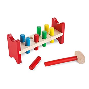 【中古】【非常に良い】Melissa & Doug デラックス 木製 パウンドアペグ おもちゃ ハンマー付き One Size 496｜スカイマーケットプラス