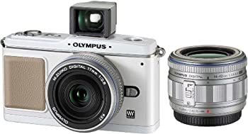 【中古】OLYMPUS ミラーレス一眼 E-P1 ツインレンズキット ホワイト E-P1 TKIT-WHT