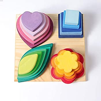 【中古】Grimm's 4-Part Wooden Stacking Tower in Various Shapes & Colours｜スカイマーケットプラス 22,013円