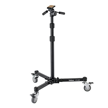 【中古】(未当て嵌める･未開封品)Velbon ドリーポッド DP-83S 大型 3Way雲台付 キャスター付 軽銀製 460141