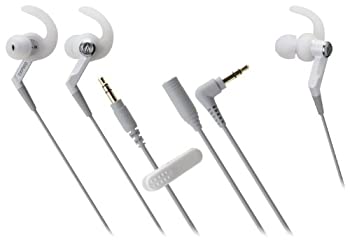 【中古】audio-technica カナル型イヤホン 防水仕様 スポーツ向け ホワイト ATH-CKP500 WH｜スカイマーケットプラス