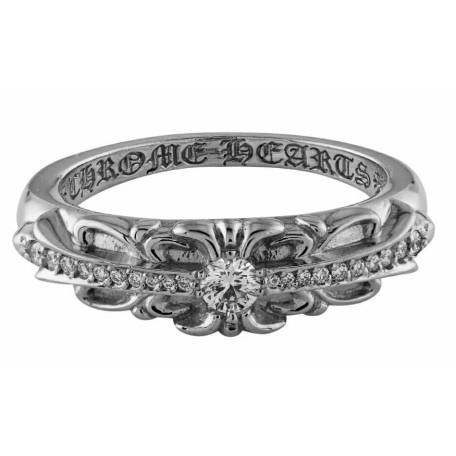 CHROME HEARTS BABY CLASSIC FLORAL CROSS RING PAVE DIAMOND クロムハーツ もの言う花古典派音楽 フローラル 輪っか 金剛石