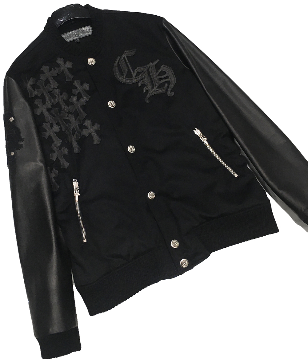 楽天市場】CHROME HEARTS MENS CASHMERE LETTERMAN JACKET クロム