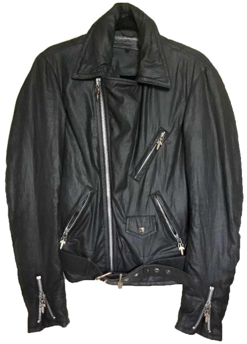 楽天市場】CHROME HEARTS CRETIN BLACK LEATHER JACKET クロムハーツ 