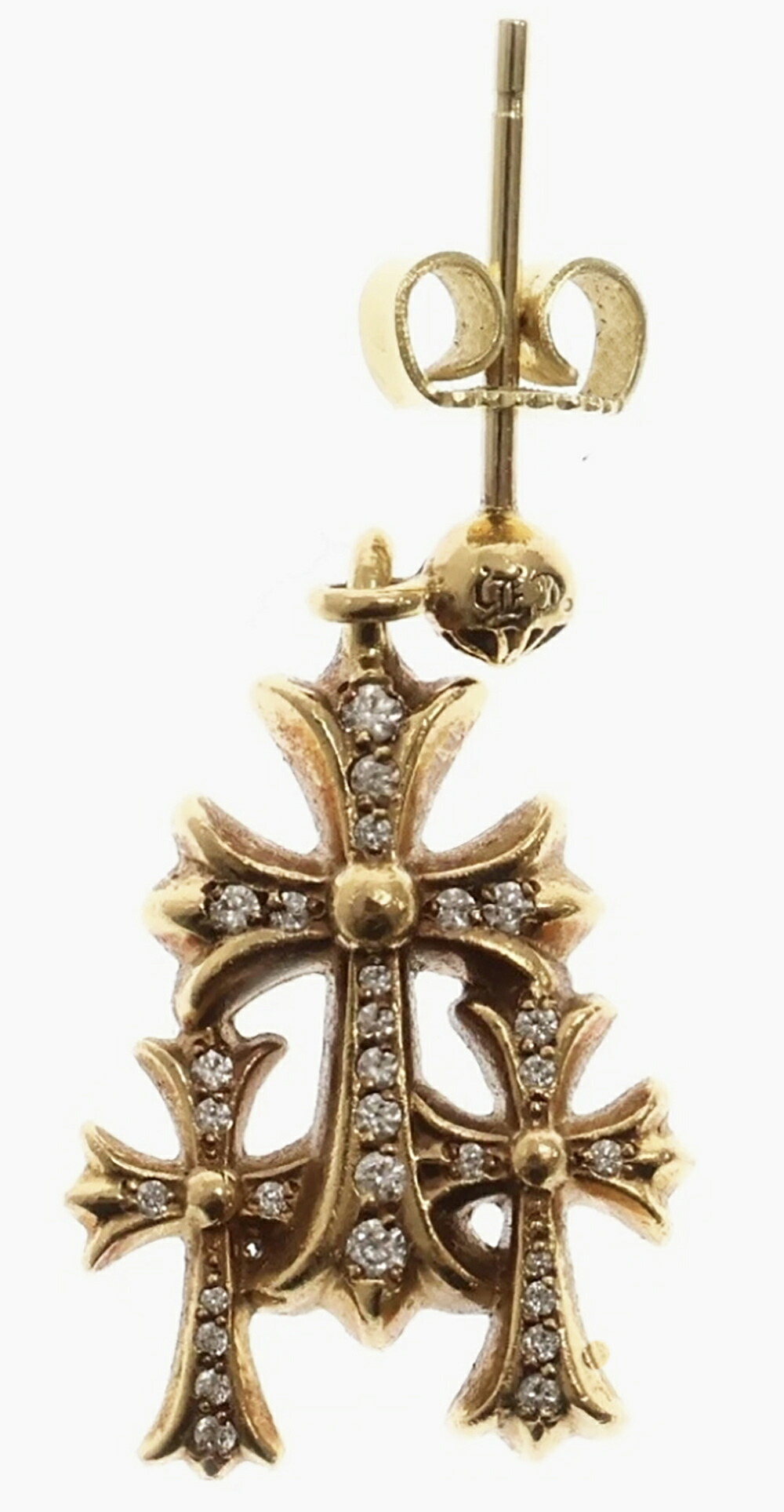 楽天市場】CHROME HEARTS 22K TINY E CH PLUS STUD EARRING