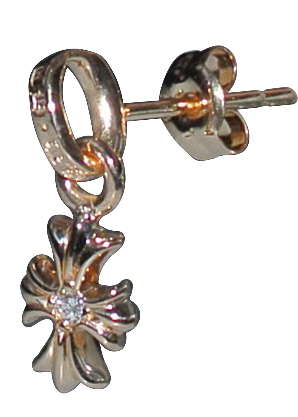 5％OFF CHROME HEARTS 22K TINY E CH PLUS STUD EARRING SOLITAIRE