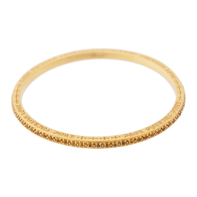 CHROME HEARTS CH AND KH BANGLE TFL 22K TELLOW CITRINE PAVE クロムハーツ CH AND KH 22金 TELLOW CITRINE バングル