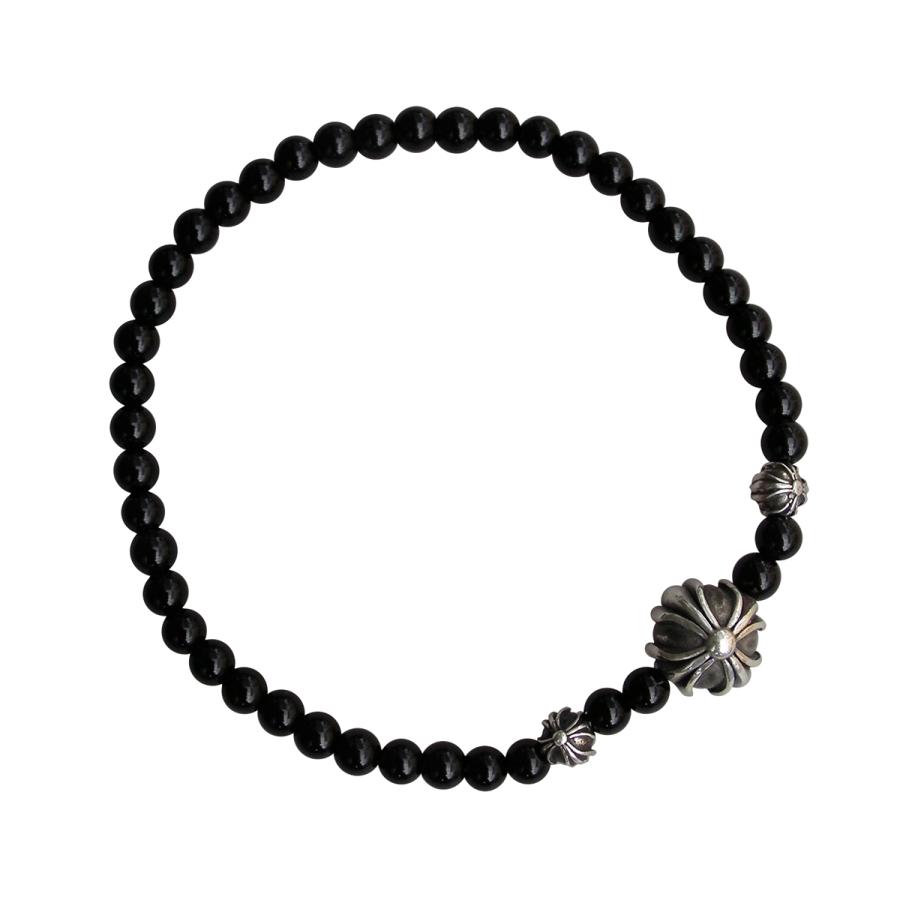 クロムハーツ ブラックビーズ ブレスレット 6mm CHROME HEARTS クロムハーツ ブレスレット 22K 6mmビーズブレス
