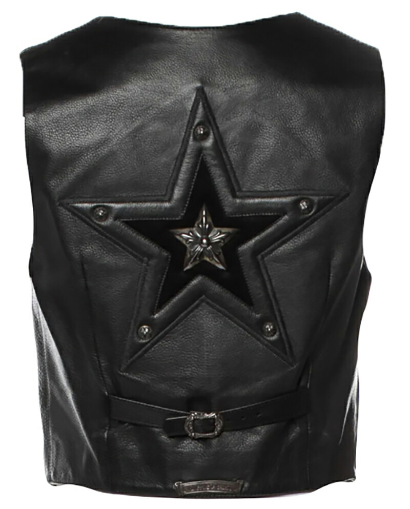 CHROME HEARTS LEATHER シルバースター VEST レザーベスト SILVER STAR