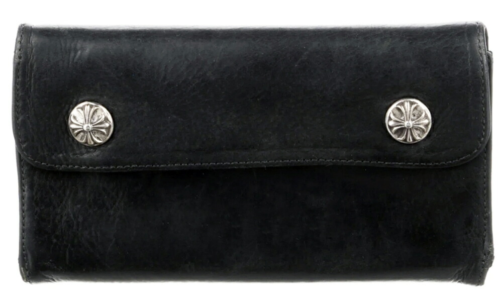 品多く CHROME HEARTS WAVE WALLET BLACK クロムハーツ ウォレット ...