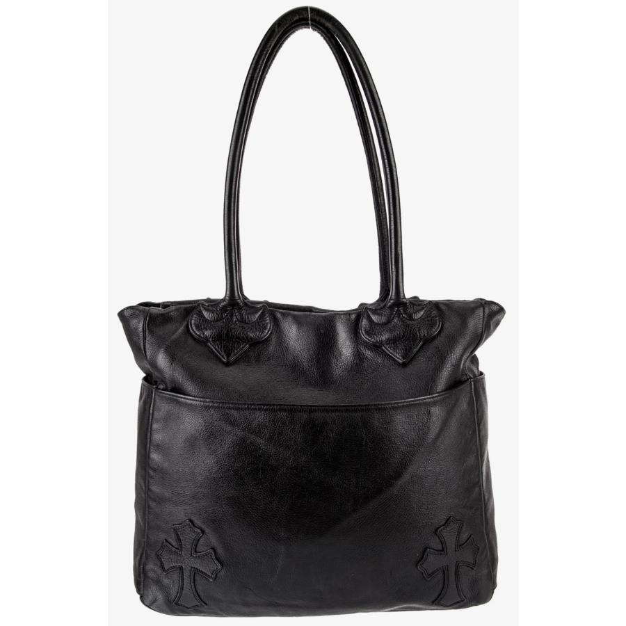 CHROME HEARTS LEATHER TOTE BAG CROSS クロムハーツ レザートートバッグ はりつけ台【中古】