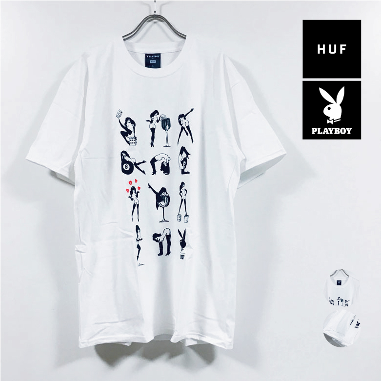 楽天市場 Huf ハフ Playboy プレイボーイ コラボ Femlin 半袖 Tシャツ メンズ 送料無料 Hufworldwide ストリート系 ファッション ブランド カジュアル スケーター スケート スケートボード 白 ホワイト M L Xl Slab