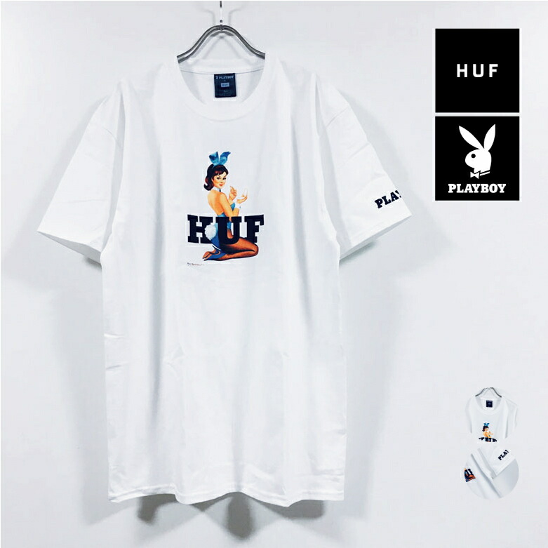 楽天市場 Huf ハフ Playboy プレイボーイ コラボ Bunny Logo 半袖 Tシャツ メンズ 送料無料 Hufworldwide ストリート系 ファッション ブランド カジュアル スケーター スケート スケートボード 白 ホワイト M L Xl Slab