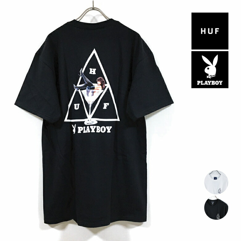 楽天市場 Huf ハフ Playboy プレイボーイ コラボ Playmate Tt 半袖 Tシャツ メンズ 送料無料 Hufworldwide ストリート系 ファッション ブランド カジュアル スケーター スケート スケートボード 白 ホワイト 黒 ブラック M L Xl Slab