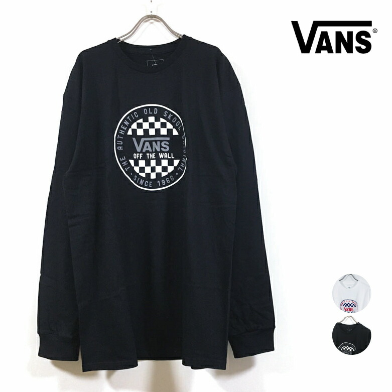 楽天市場 Vans バンズ Og Checker 長袖 Tシャツ メンズ 送料無料 ヴァンズ チェッカー ロゴ ロンt スケーター スケボー スケートボード ストリート系 ファッション ブランド 白 ホワイト 黒 ブラック M L Slab