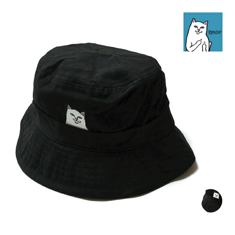 RIP N DIP リップンディップ Lord Nermal Bucket Hat バケットハット ユニセックス ripndip cat 猫 ネコ  ねこ ストリート系 ファッション スケート アパレル ブランド スケボー スケートボード メンズ レディース 黒 ワンサイズ ランキング第1位